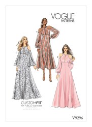 9296 VOGUE EASY SLIT COLD SHOULDER DRESSES LENGTHS PATTERN 6-14  OR 14-22 CHOICE ABCD NEW